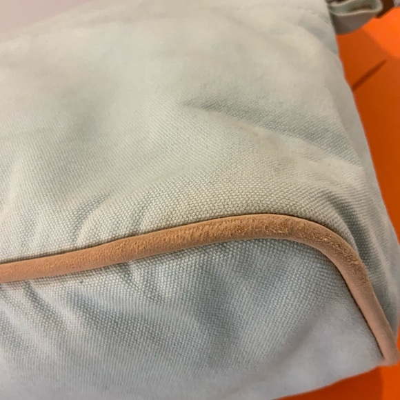 HERMES Mint Green Bolide Cotton Canvas Travel Zip Pouch - Picture 13 of 16